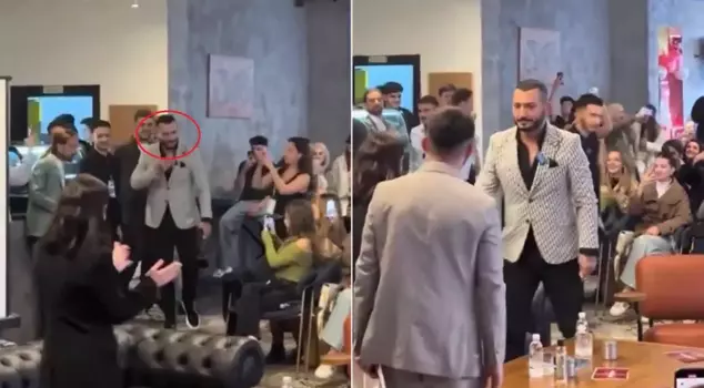 Surprising image! Marriage competition contestant Erol Yıldırım at a university talk.