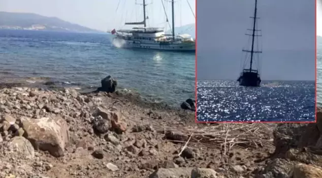 The 41-meter giant boat ran aground.