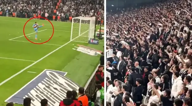 The tension between Ederson and the Beşiktaş fans captured on camera.