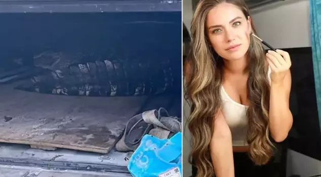The crocodile was caught in the site where actress Ceyda Ateş lives.