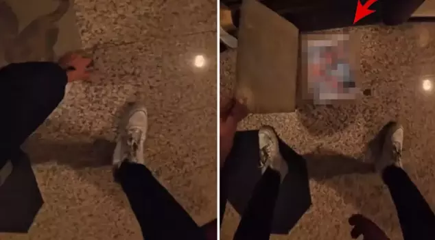 He thought it was a surprise, but... the delivery rider who lifted the mat experienced great regret.