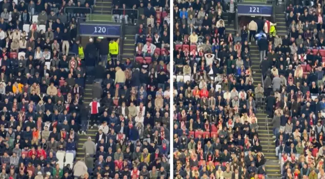 The Ajax fans went crazy seeing what Galatasaray did on the field.