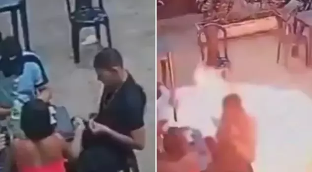 He threw the match on the ground, and the place turned into hell! The moments of horror were captured on camera.