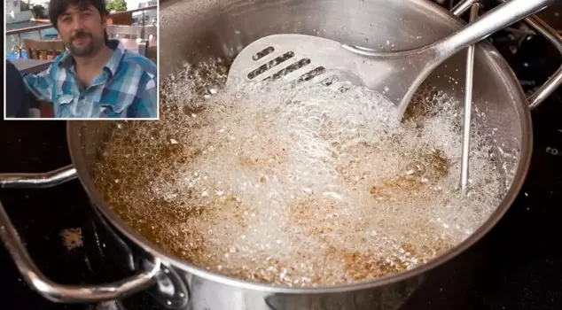 She killed her sleeping husband by pouring hot oil on him.