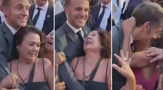 Unexpected interest from women in Macron! His surprise was evident on his face.
