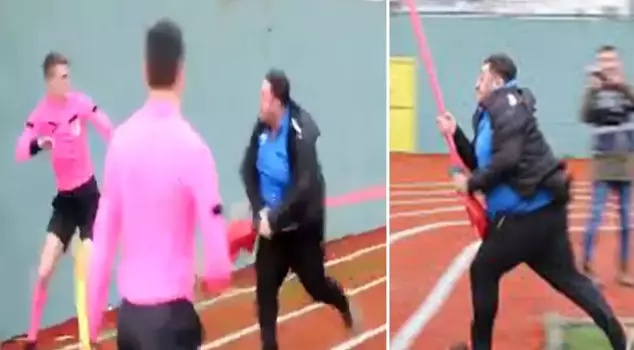 New details in the betting scandal! They attacked that referee with a corner flag.