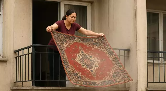 The defendant who shook a carpet on his neighbor's balcony received a prison sentence.