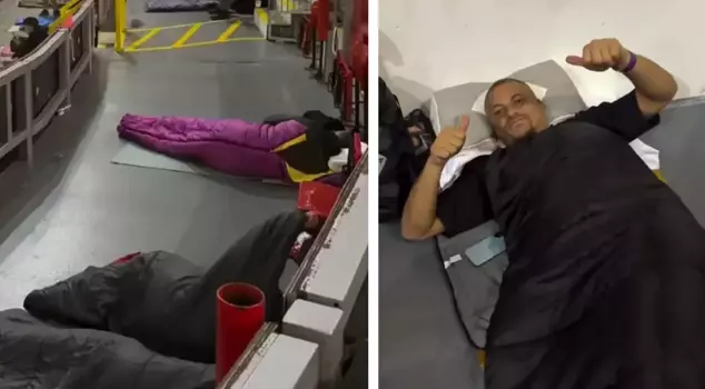 Example of behavior from a global giant! They opened the stadium to the homeless.