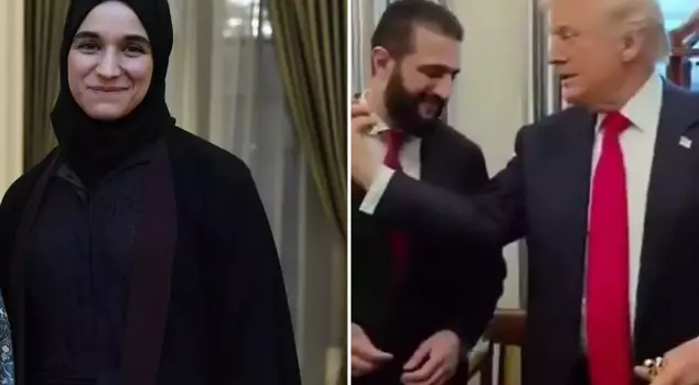 Trump, who sprayed perfume on Ahmed Şara, asked, 