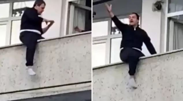 A young person in Sultangazi attempted to jump from a balcony, causing a stir.