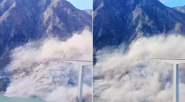 The new bridge collapsed weeks after its opening: Huge concrete blocks fell into the river.