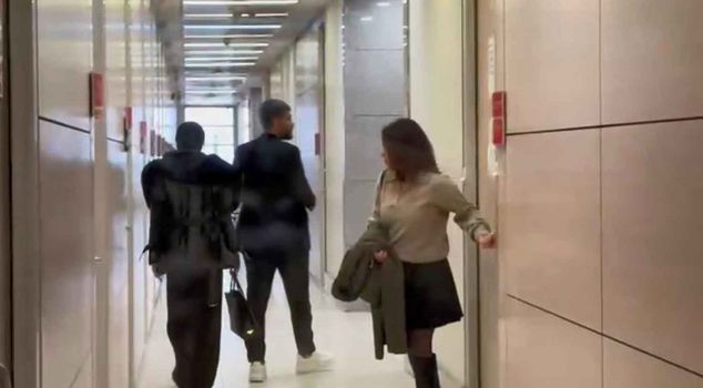 The couple Dilan and Engin Polat came to the courthouse to give a statement.