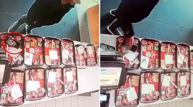 He stole the mobile phone from the tray in the restaurant.