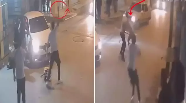 The attack in Izmir, in which one person was killed and three others were injured, was captured on security camera.