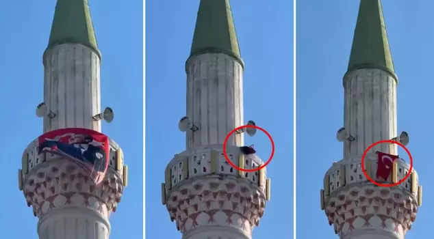 The flag provocation that stirred the city! The footage is circulating from hand to hand.