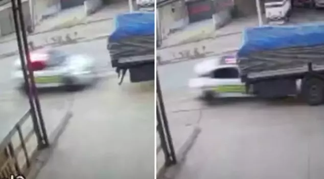 The accident in which the police officer was martyred in Manisa was captured on camera.
