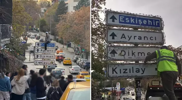 The signboard incident in Ankara ended badly: Two people were rushed to the hospital just in time.