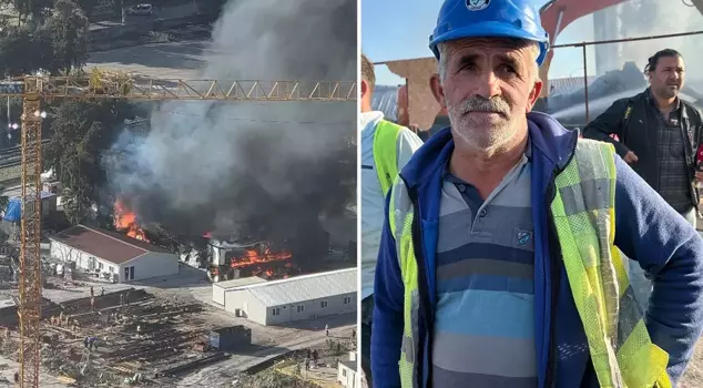 A massive fire at the construction site in Izmir! The containers where the workers stayed have turned to ashes.