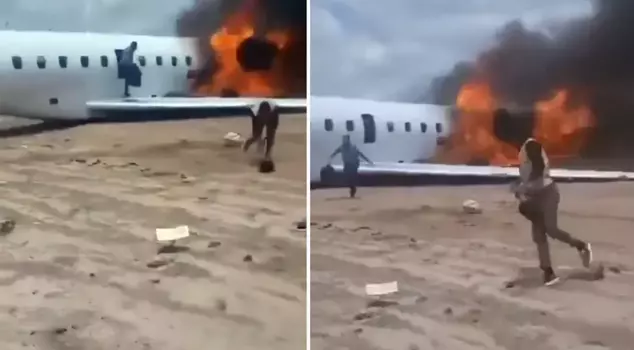 The plane carrying the minister and his delegation in Congo went off the runway.
