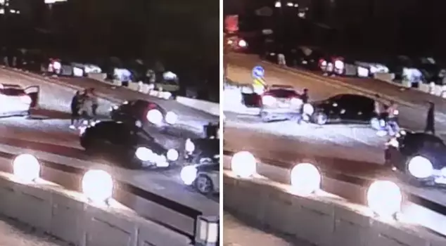 He wanted to separate the fight in traffic, but he regretted it! Those moments are captured on camera.