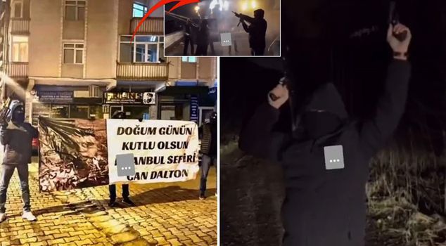 The images are horrifying! The birthday of the gang leader who instills fear in Turkey was celebrated on the street with weapons.