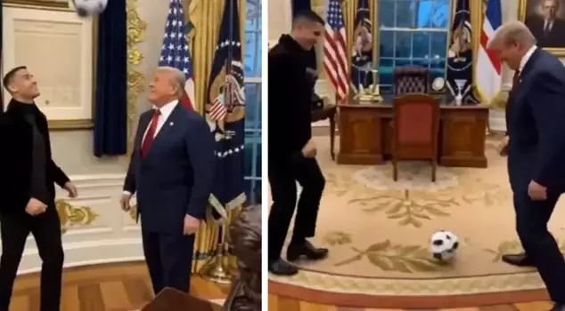 Trump and Ronaldo played a match in the Oval Office.