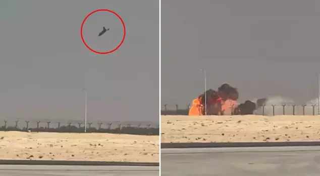During the show in Dubai, a fighter jet crashed like this.
