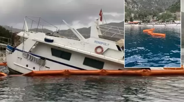 An incident that caused panic in our district of Gözde! Fuel leaked from a sinking boat.