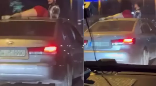 She tried to twerk on the roof of a moving car.