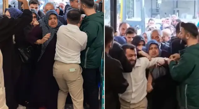 The newly opened store offered products for sale at 10 liras, causing a large crowd to gather.