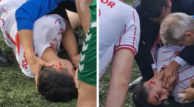 Moments of terror on the green field! A player lost consciousness during an amateur match.