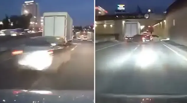 The driver who cut off another vehicle crashed into another car.