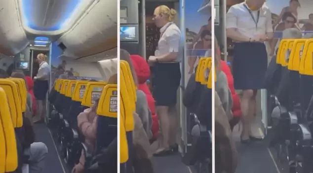 The male cabin crew member worked in a skirt and high heels.