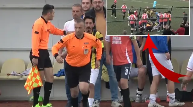 Referee's life-saving intervention during the match.