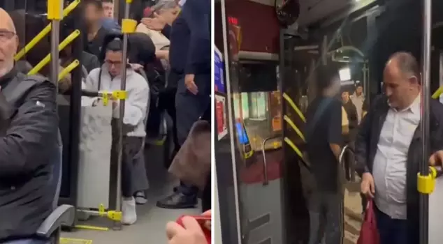 Scandalous scene in Istanbul! He/she used the toilet in front of everyone on the bus.