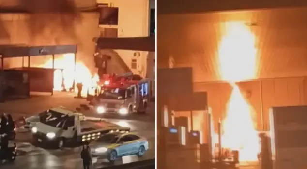 An electric vehicle that was charging in Esenyurt caught fire and exploded.