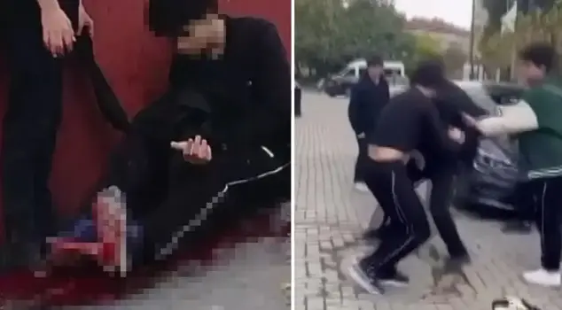 Moments of horror in front of the school: He collapsed in a pool of blood.