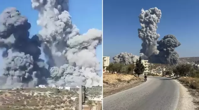 Severe explosion in Idlib! Smoke is rising from the area.