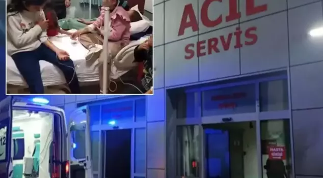 They fell ill after eating their meal! The young students had to be hospitalized.