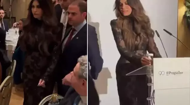 U.S. Ambassador Kimberly Guilfoyle drew attention with her outfit at the Thanksgiving celebrations.