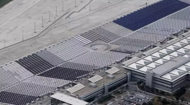 A total of 9,200 vehicles ready for delivery were captured in a single frame at Atatürk Airport.