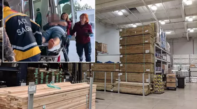 The giant iron cylinder fell on him! He narrowly escaped death.