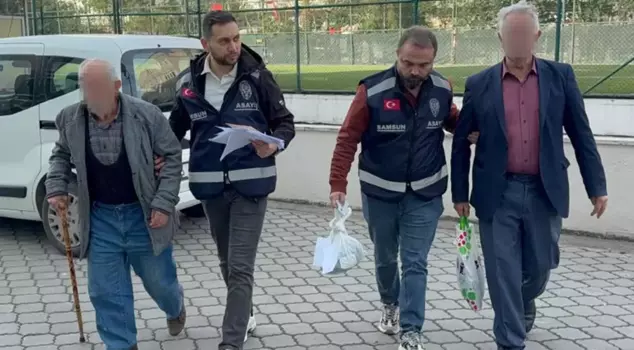 Two elderly men exhibiting inappropriate behavior in the park were taken into custody.