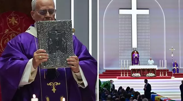 Pope Leo XIV led a ceremony for approximately 4,000 people at the Volkswagen Arena.