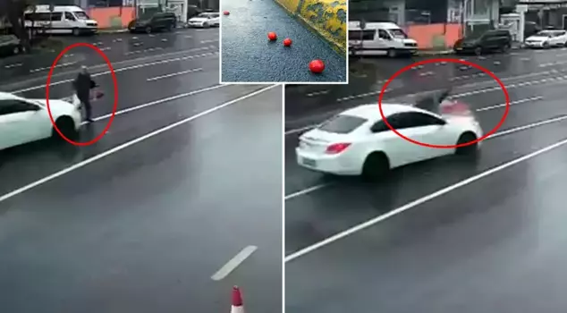 The elderly man hit by the car flipped in the air and was thrown 24 meters.