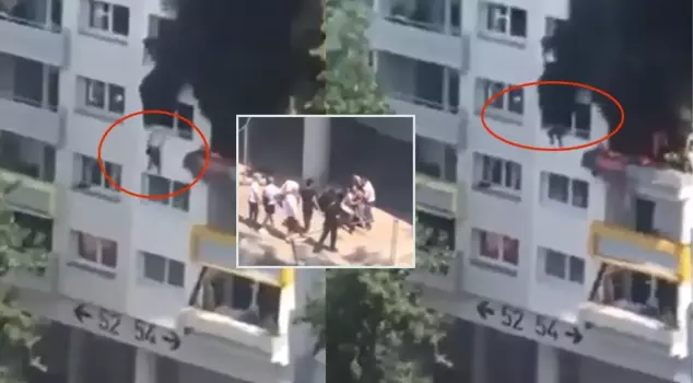 Two brothers escaped from the fire by jumping from a height of 9 meters.