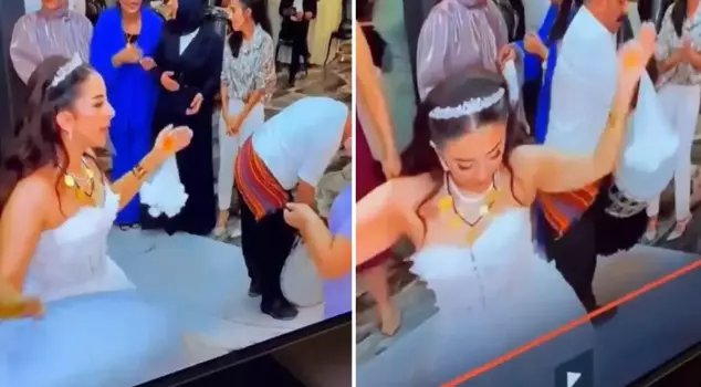 The image that emerged a year after the wedding was astonishing.