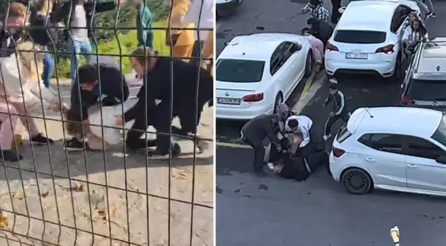 A fistfight broke out between two families in front of the Kartal Anadolu Courthouse.