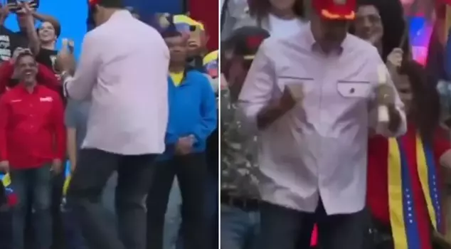 The leader of the country that Trump was preparing to strike danced at the rally.