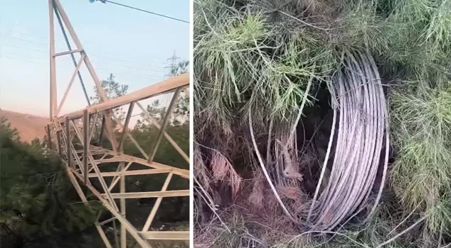 The thieves stole the electricity pole, and the entire area was plunged into darkness.